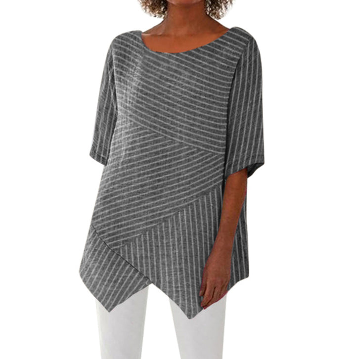 Damen asymmetrisches Tunika-Oberteil mit gestreiftem Design Drune