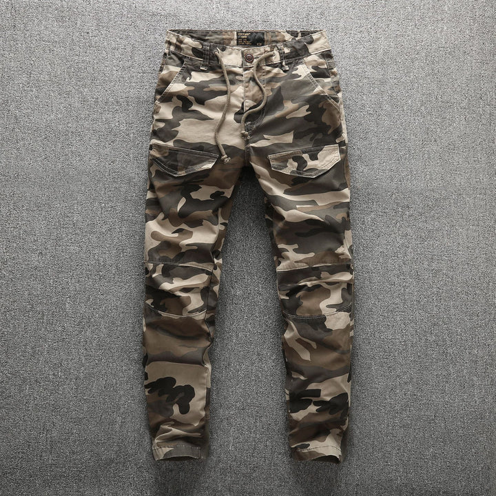 Herren Slim-Fit Utility-Jogger mit Kordelzug Kniepanele und aufgesetzten Klappentaschen Drune