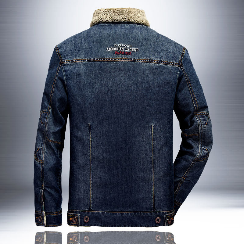Herren Modische Denimjacke mit Teddyfutter Drune