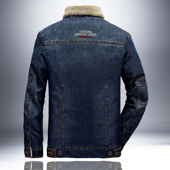 Herren Modische Denimjacke mit Teddyfutter Drune