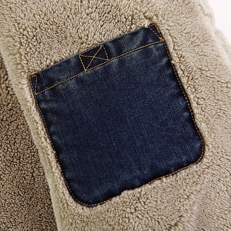 Herren Modische Denimjacke mit Teddyfutter Drune