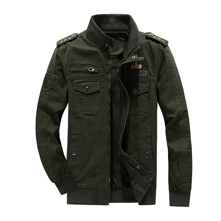 Herren Utility-Fieldblouson aus Canvas mit Epauletten, Brustpattentaschen und Rippbündchen Drune