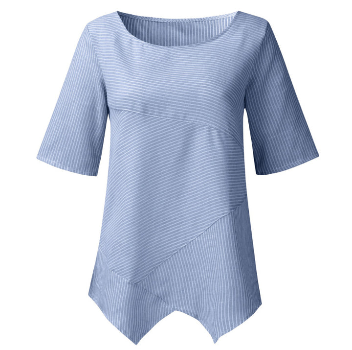 Damen asymmetrisches Tunika-Oberteil mit gestreiftem Design Drune