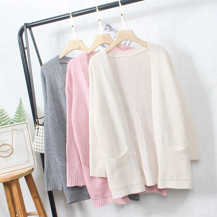 Damen kuschelige Strickjacke mit Taschen und lässigem Schnitt Drune