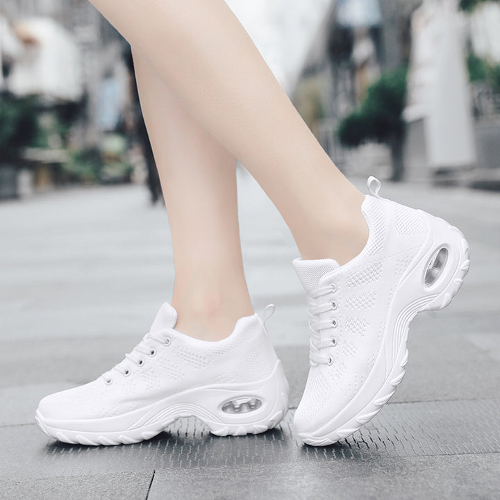 Damen nan atmungsaktiver Stricksneaker mit Luftpolster und Plateau-Sohle Drune