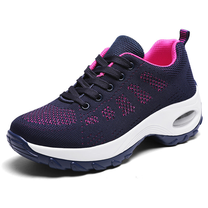 Damen nan atmungsaktiver Stricksneaker mit Luftpolster und Plateau-Sohle Drune