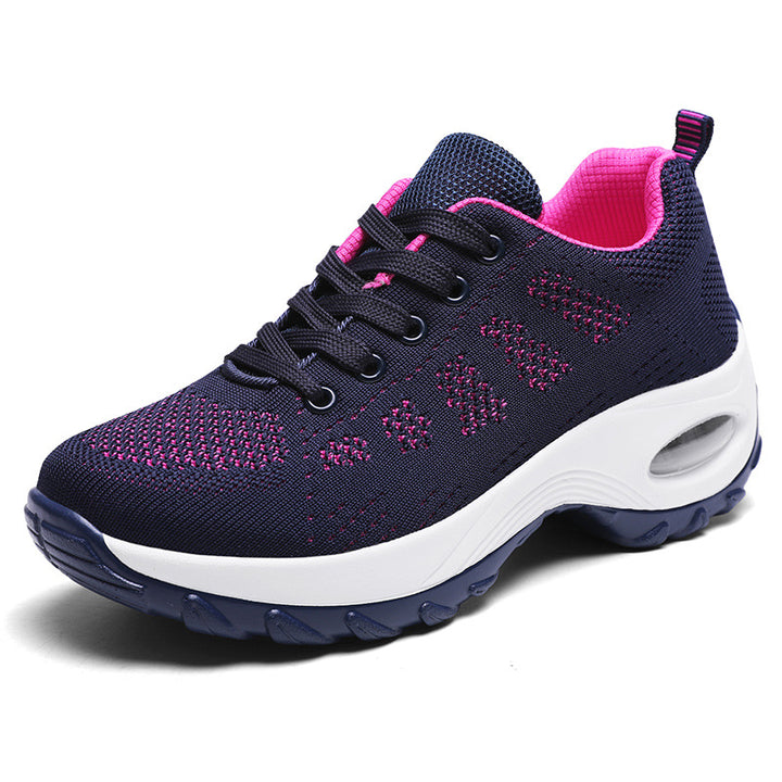 Damen nan atmungsaktiver Stricksneaker mit Luftpolster und Plateau-Sohle Drune
