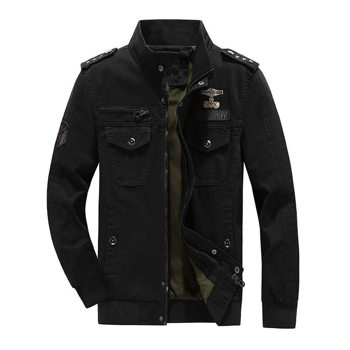 Herren Utility-Fieldblouson aus Canvas mit Epauletten, Brustpattentaschen und Rippbündchen Drune