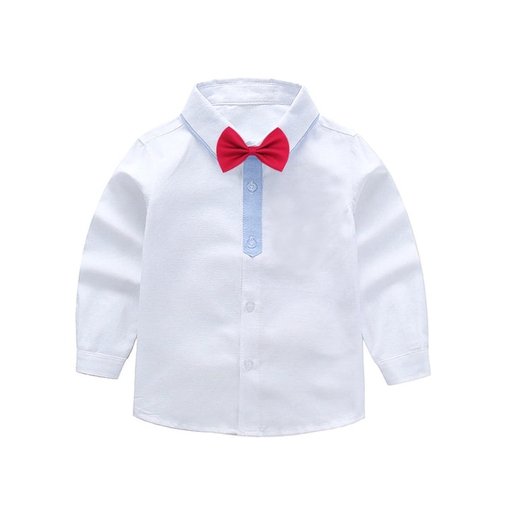 Jungen schickes Langarmhemd mit Fliege Drune