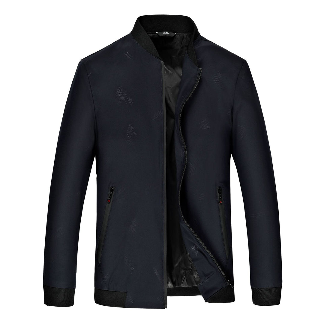 Herren Leichter Zip-Blouson mit Strukturprint, wasserabweisender Oberfläche und Rippbündchen Drune