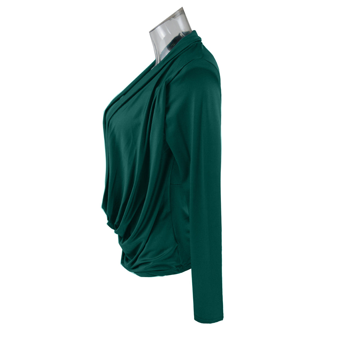 Damen Elegantes Drapiertes Wickel-Top mit vorderer Knotendetail & integrierter Spaghettiträger-Camisole Drune