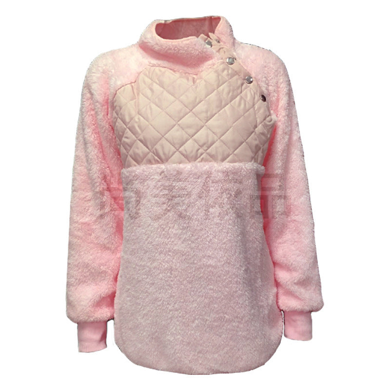 Damen Bequemer Hoodie mit Stehkragen und gepolstertem Oberteil Drune