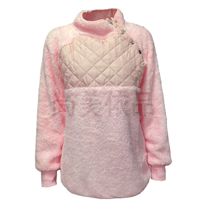 Damen Bequemer Hoodie mit Stehkragen und gepolstertem Oberteil Drune