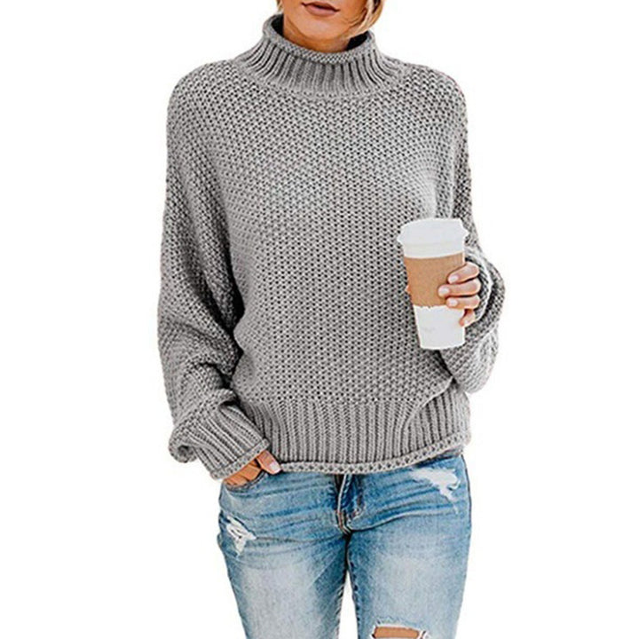 Damen Grobstrickpullover mit hohem Kragen und lässigem Schnitt Drune 1771933192