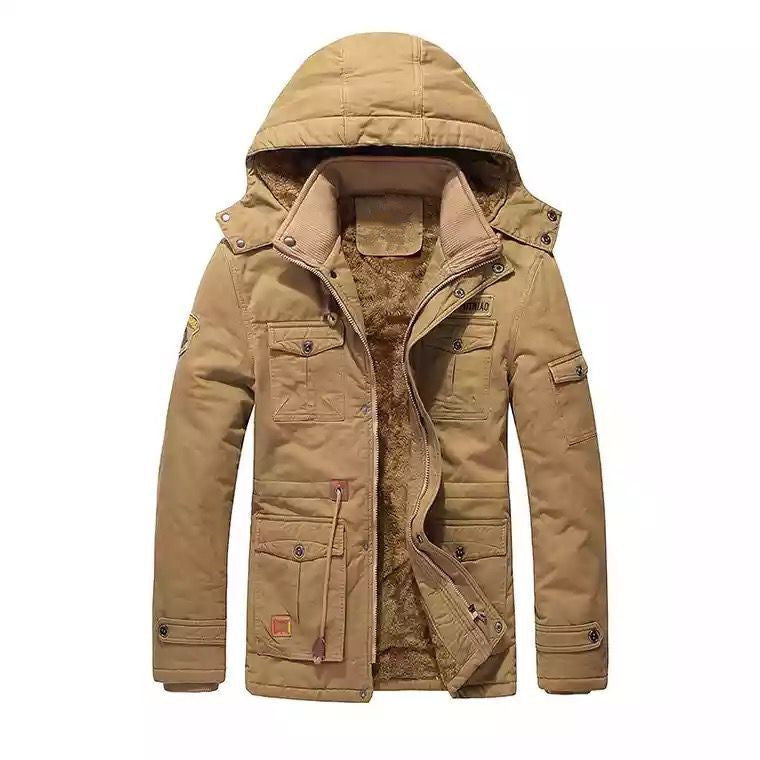 Herren Field-Parka mit Teddyfutter, Kapuze und Mehrzwecktaschen Drune