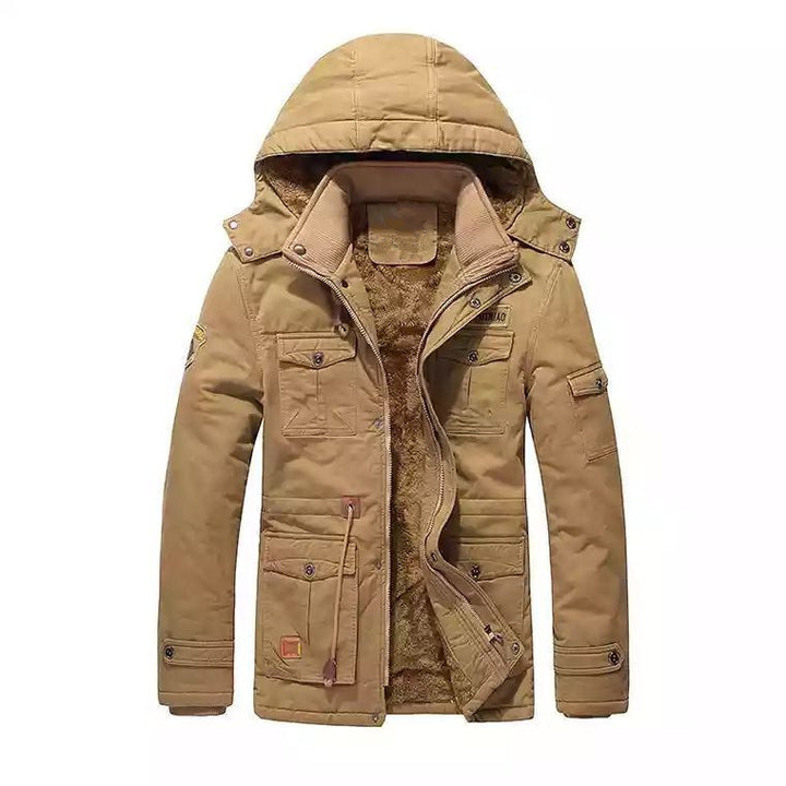 Herren Field-Parka mit Teddyfutter, Kapuze und Mehrzwecktaschen Drune
