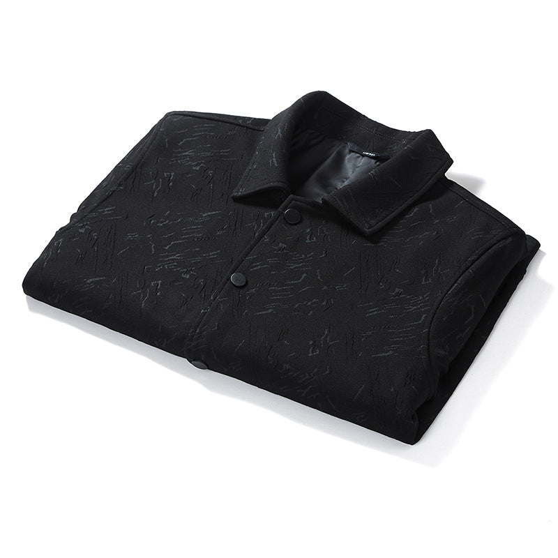 Herren Leichte Coachjacke mit Druckknopfleiste und dezenter Struktur Drune