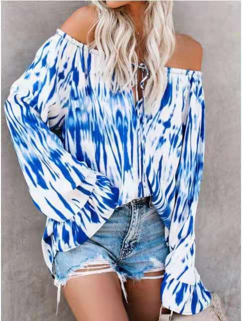 Damen Freizeitbluse mit Off-Shoulder Schnitt und lässigen Rüschendetails Drune