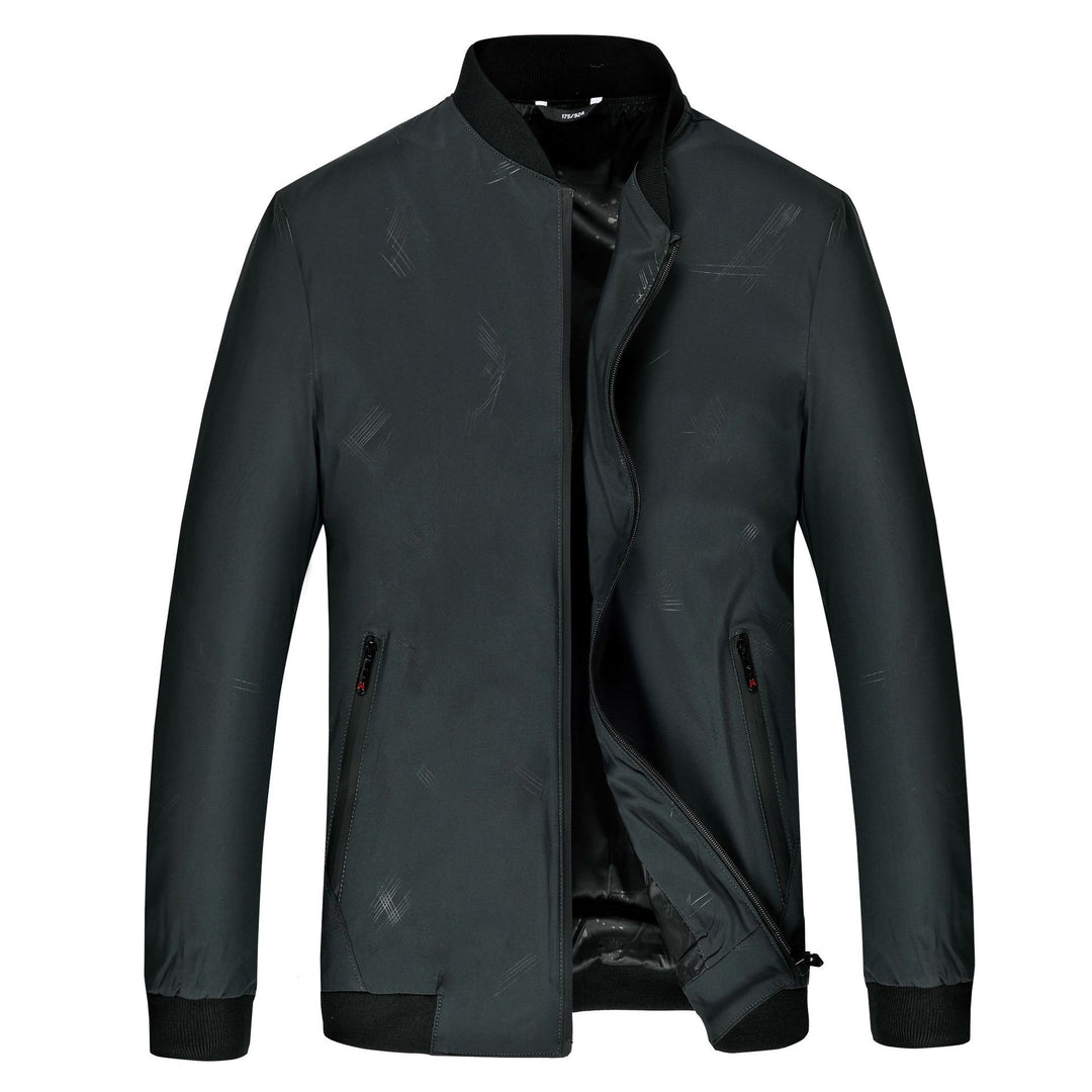 Herren Leichter Zip-Blouson mit Strukturprint, wasserabweisender Oberfläche und Rippbündchen Drune