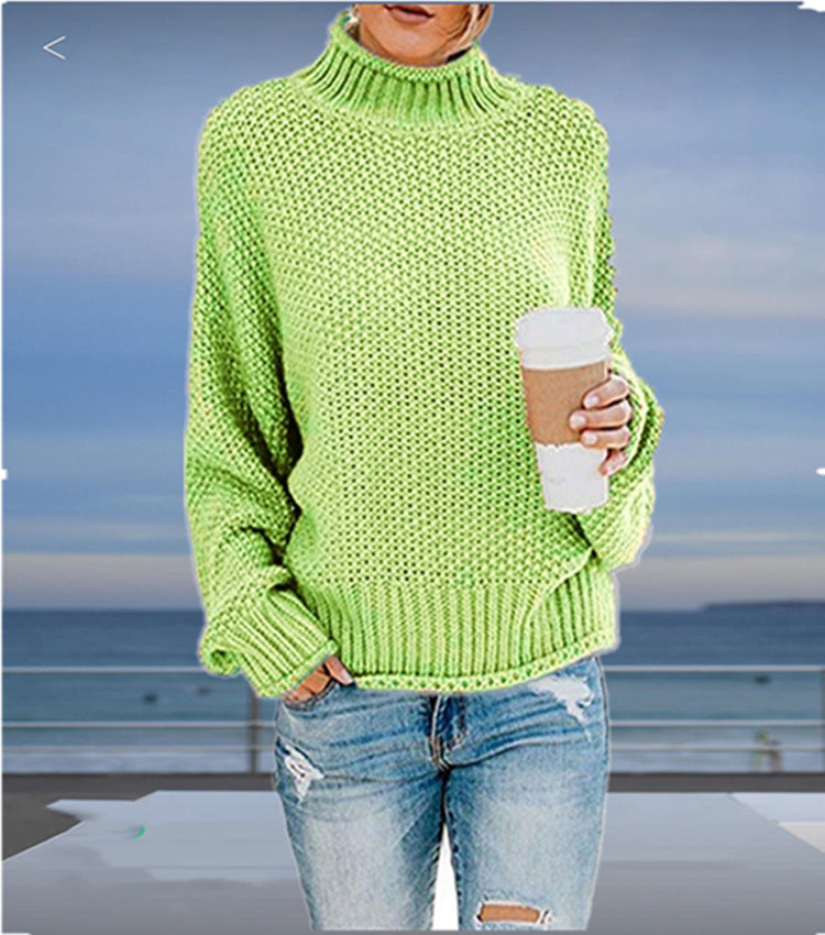 Damen Grobstrickpullover mit hohem Kragen und lässigem Schnitt Drune 1758151575