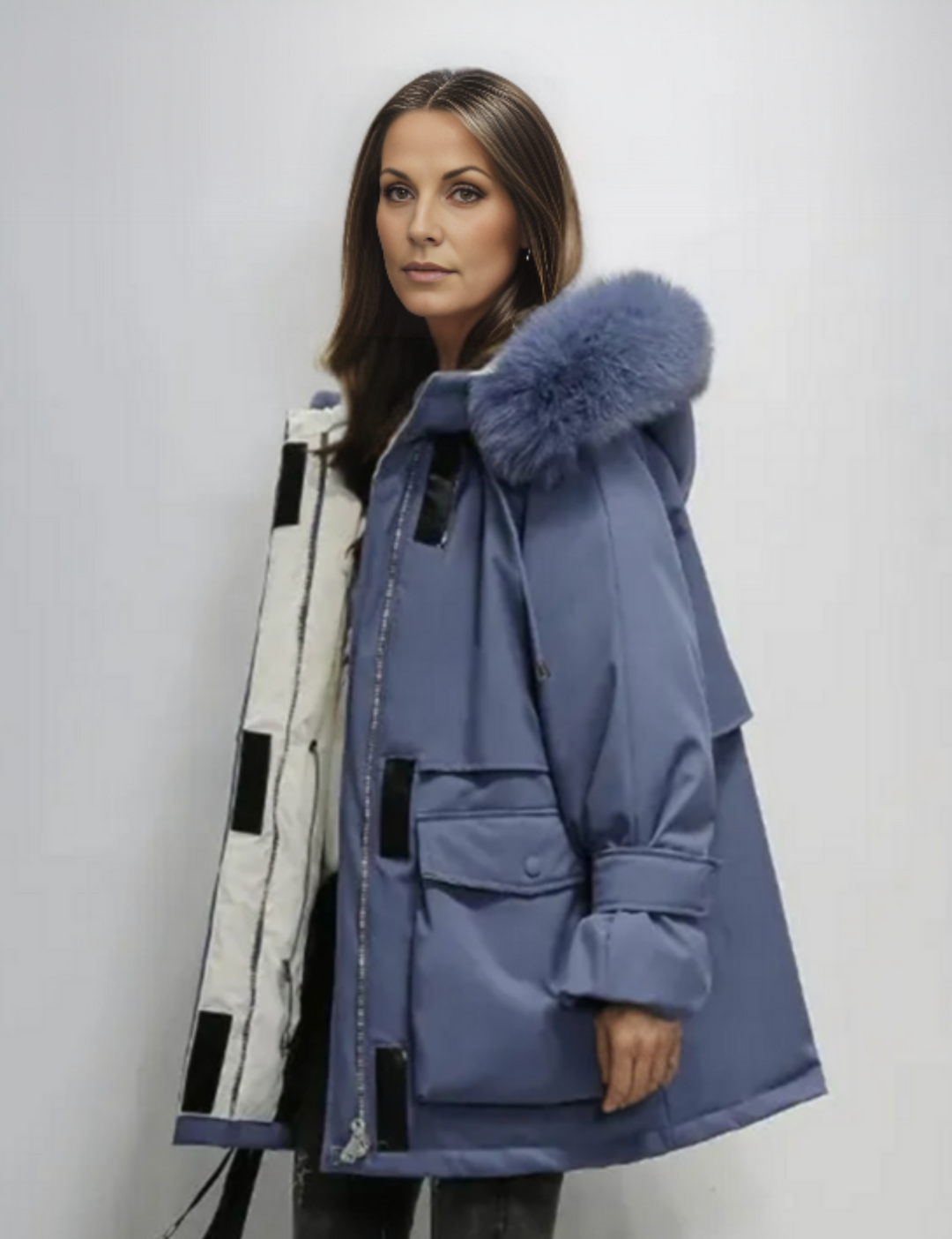 Drune | Winter Parka mit veganem Pelz für Damen umweltfreundliche Materialien