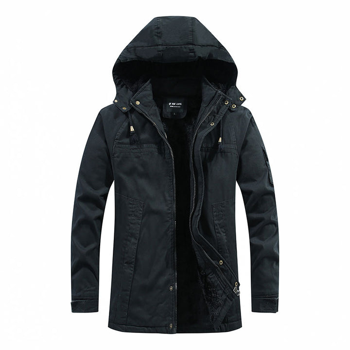 Herren Lang geschnittener Feldparka mit weichem Fleece-Innenfutter und Utility-Taschen Drune