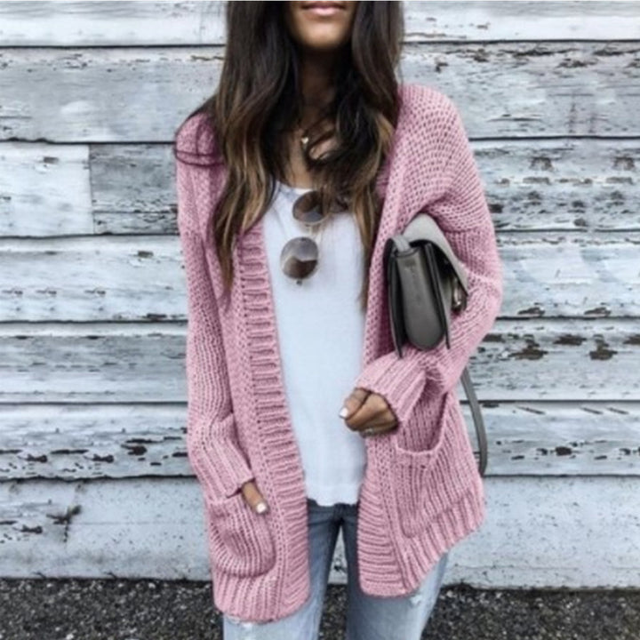 Damen Grobstrick-Cardigan mit tiefen Taschen und stilvollem Schnitt Drune