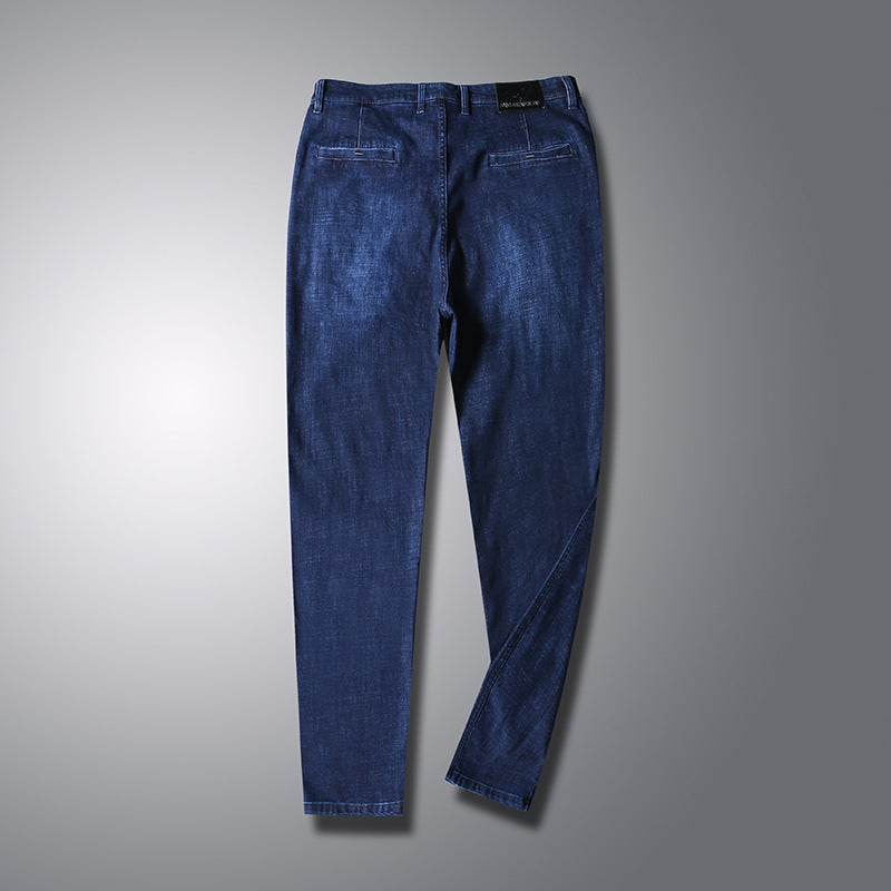 Herren Slim-Tapered Denim-Chino mit Elastischem Bund und Schrägtaschen Drune