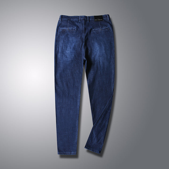 Herren Slim-Tapered Denim-Chino mit Elastischem Bund und Schrägtaschen Drune