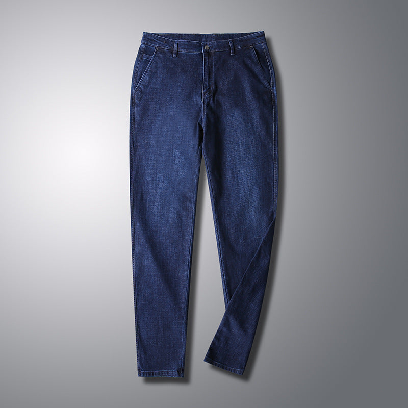 Herren Slim-Tapered Denim-Chino mit Elastischem Bund und Schrägtaschen Drune