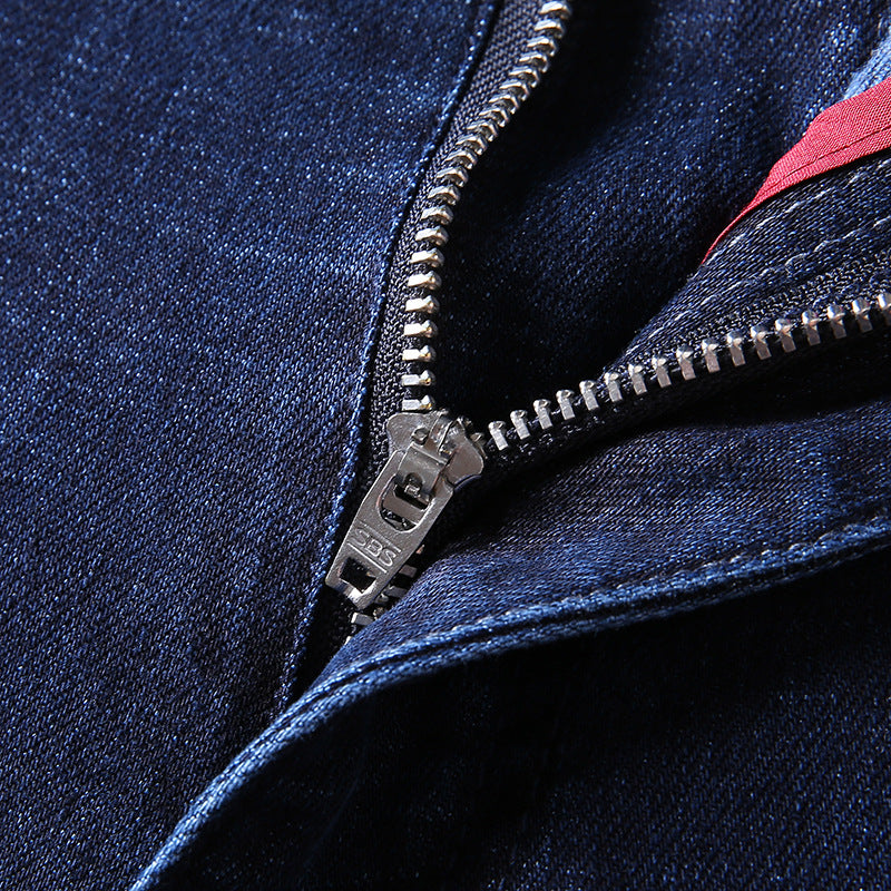 Herren Slim-Tapered Denim-Chino mit Elastischem Bund und Schrägtaschen Drune