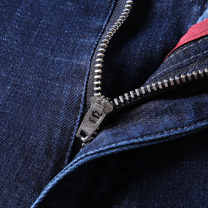 Herren Slim-Tapered Denim-Chino mit Elastischem Bund und Schrägtaschen Drune
