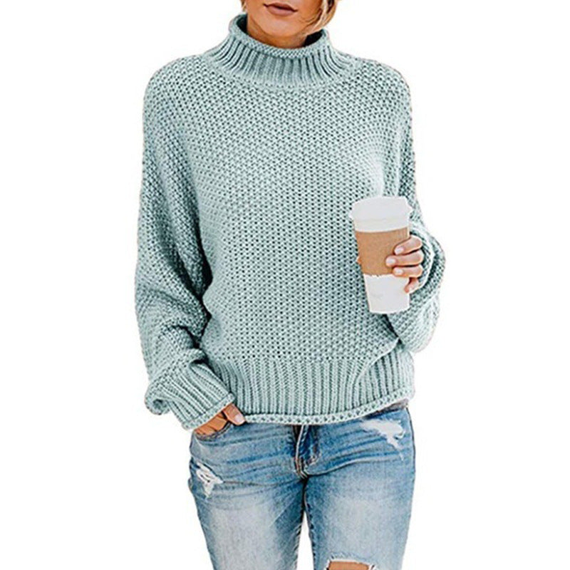 Damen Grobstrickpullover mit hohem Kragen und lässigem Schnitt Drune 1771933192
