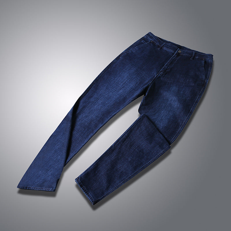 Herren Slim-Tapered Denim-Chino mit Elastischem Bund und Schrägtaschen Drune