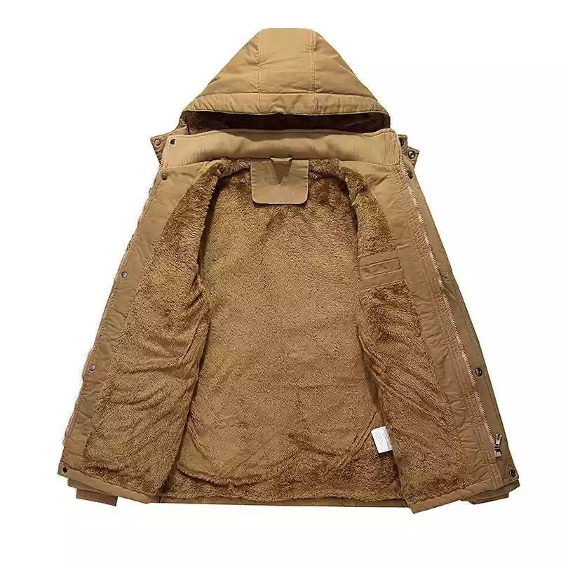 Herren Field-Parka mit Teddyfutter, Kapuze und Mehrzwecktaschen Drune