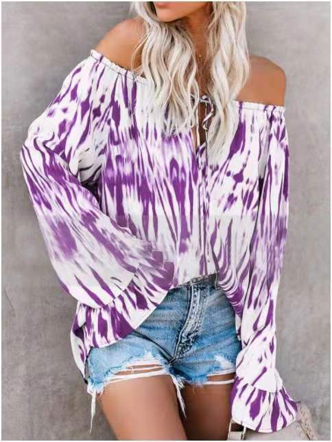 Damen Freizeitbluse mit Off-Shoulder Schnitt und lässigen Rüschendetails Drune