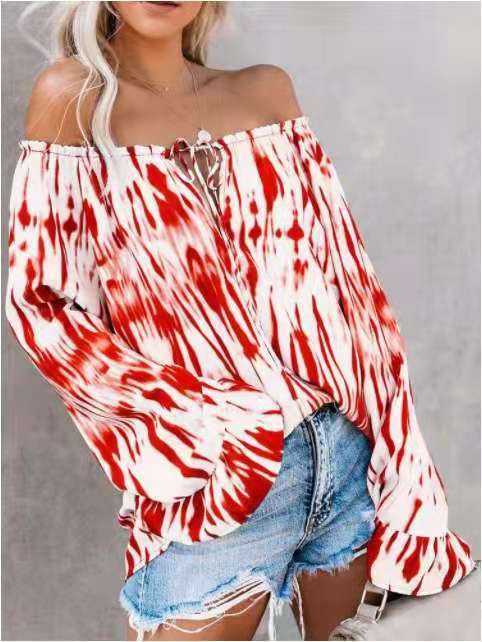 Damen Freizeitbluse mit Off-Shoulder Schnitt und lässigen Rüschendetails Drune