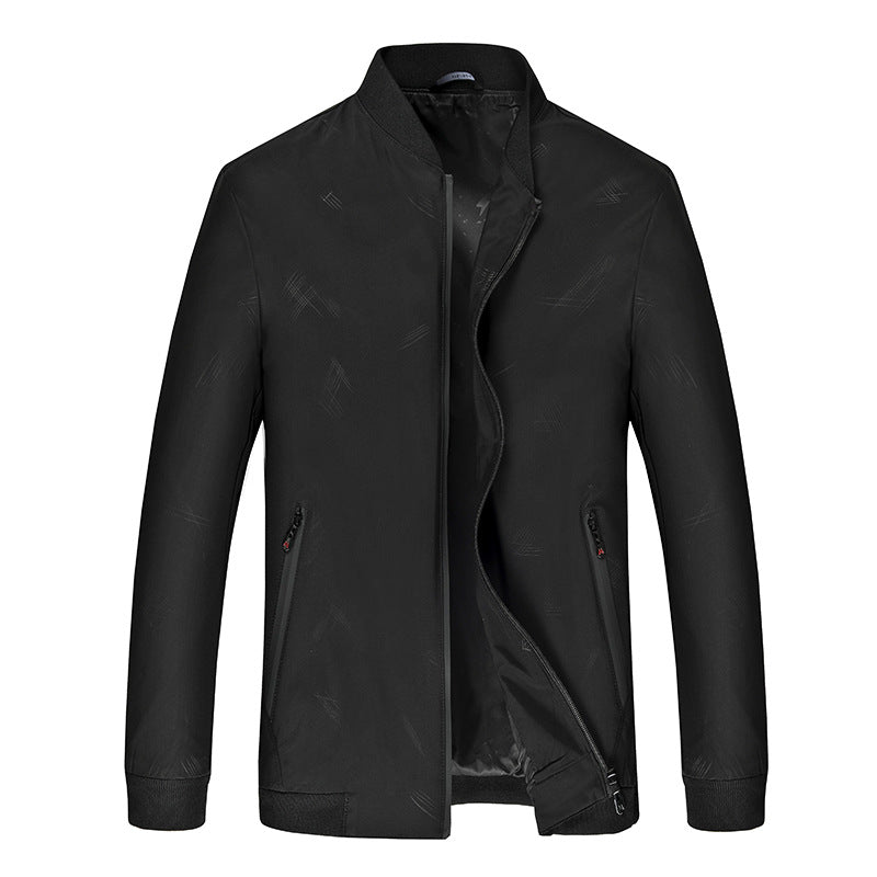 Herren Leichter Zip-Blouson mit Strukturprint, wasserabweisender Oberfläche und Rippbündchen Drune