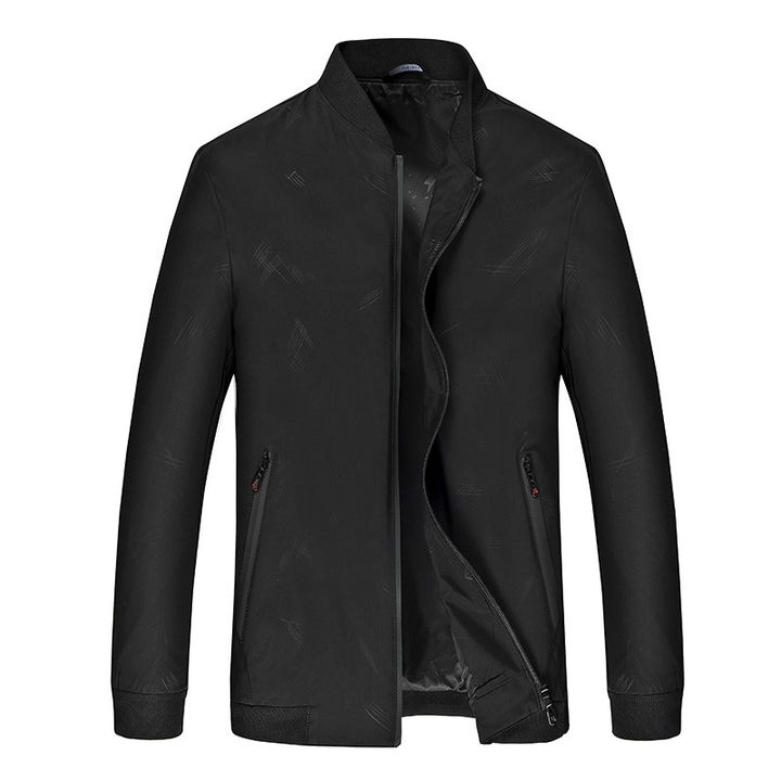 Herren Leichter Zip-Blouson mit Strukturprint, wasserabweisender Oberfläche und Rippbündchen Drune