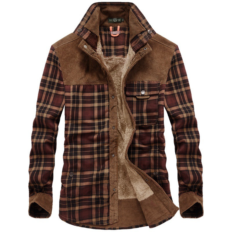 Herren Kuschelige Flanelljacke mit Teddyfutter Drune