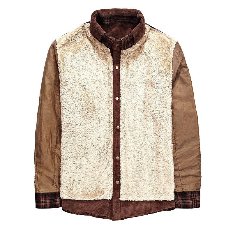 Herren Kuschelige Flanelljacke mit Teddyfutter Drune