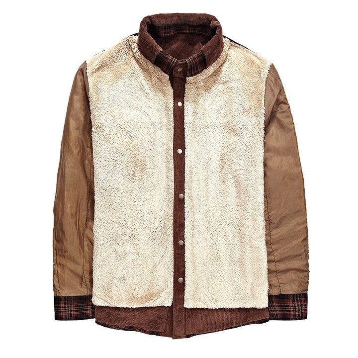 Herren Kuschelige Flanelljacke mit Teddyfutter Drune