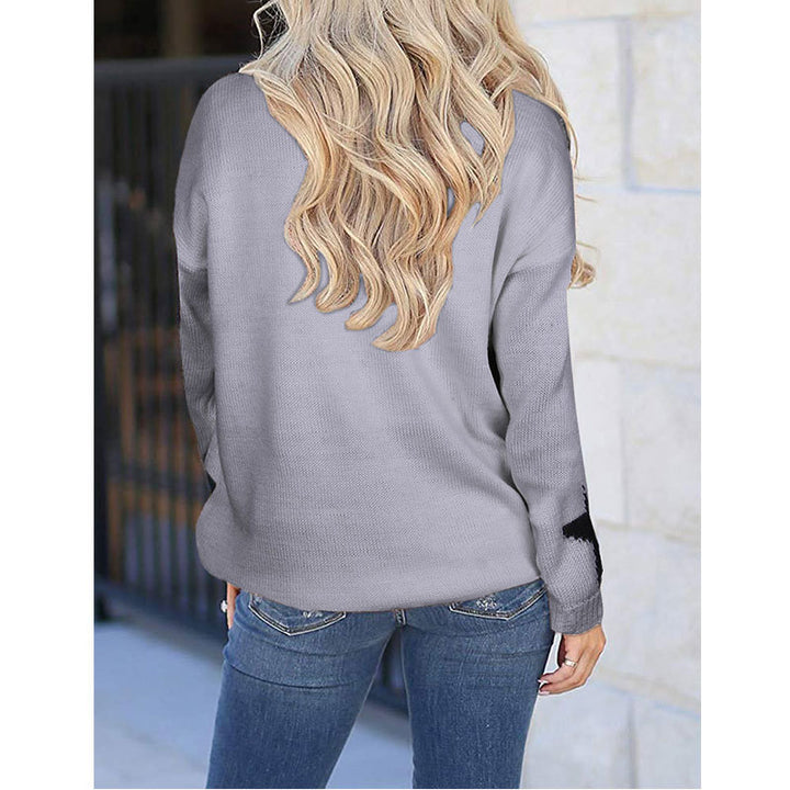 Damen Strickpullover mit Sterne-Design und weichem Material Drune