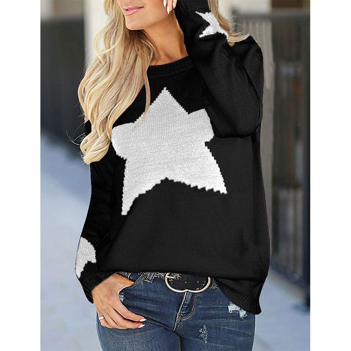 Damen Strickpullover mit Sterne-Design und weichem Material Drune