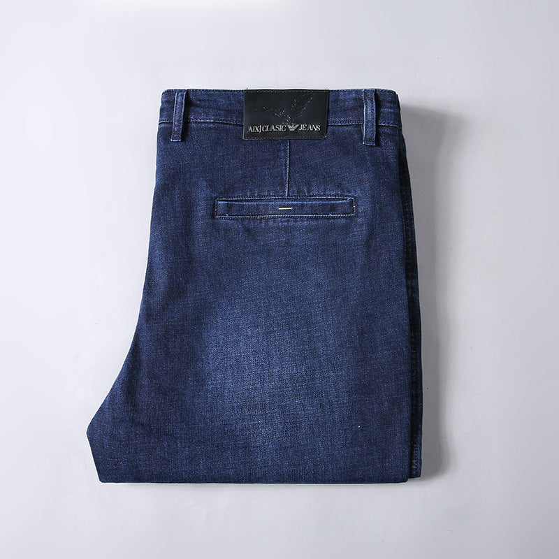Herren Slim-Tapered Denim-Chino mit Elastischem Bund und Schrägtaschen Drune