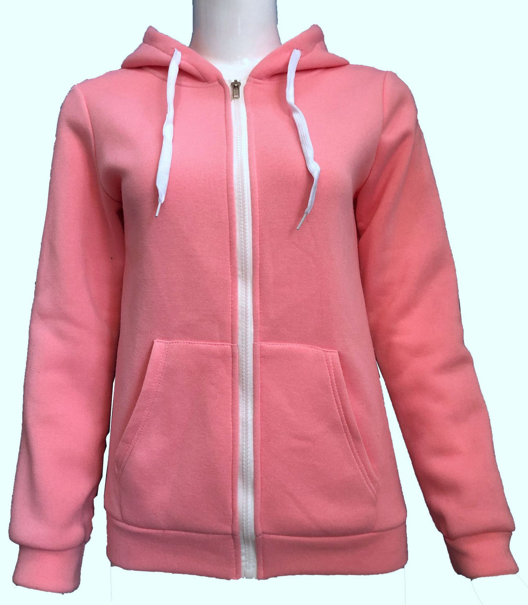 Damen bequemer Kapuzenpullover mit durchgehendem Reißverschluss und praktischen Taschen Drune