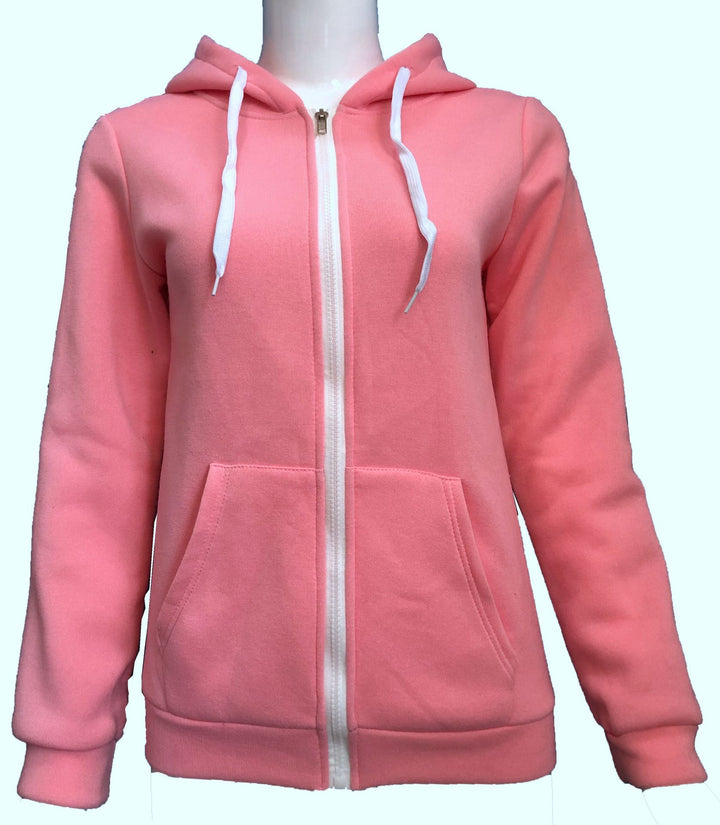 Damen bequemer Kapuzenpullover mit durchgehendem Reißverschluss und praktischen Taschen Drune