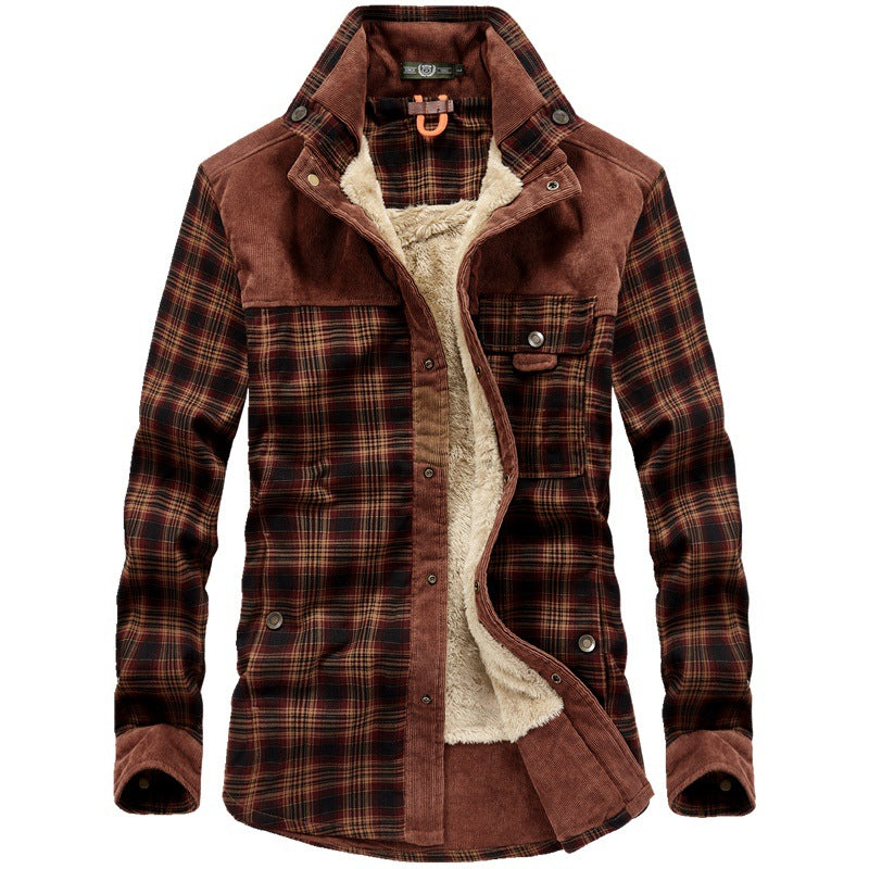 Herren Kuschelige Flanelljacke mit Teddyfutter Drune