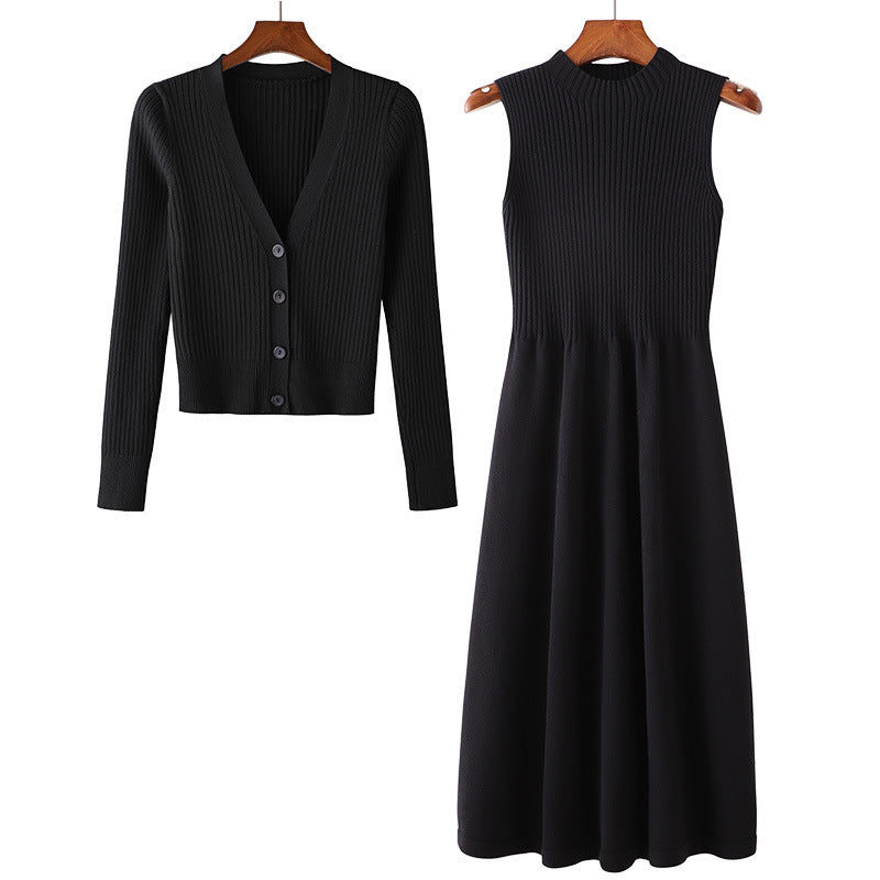 Damen Strickkleid mit passendem Cardigan Drune