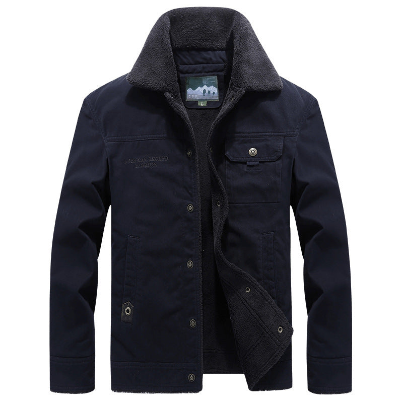 Herren Modische Arbeitsjacke mit Teddyfutter Drune
